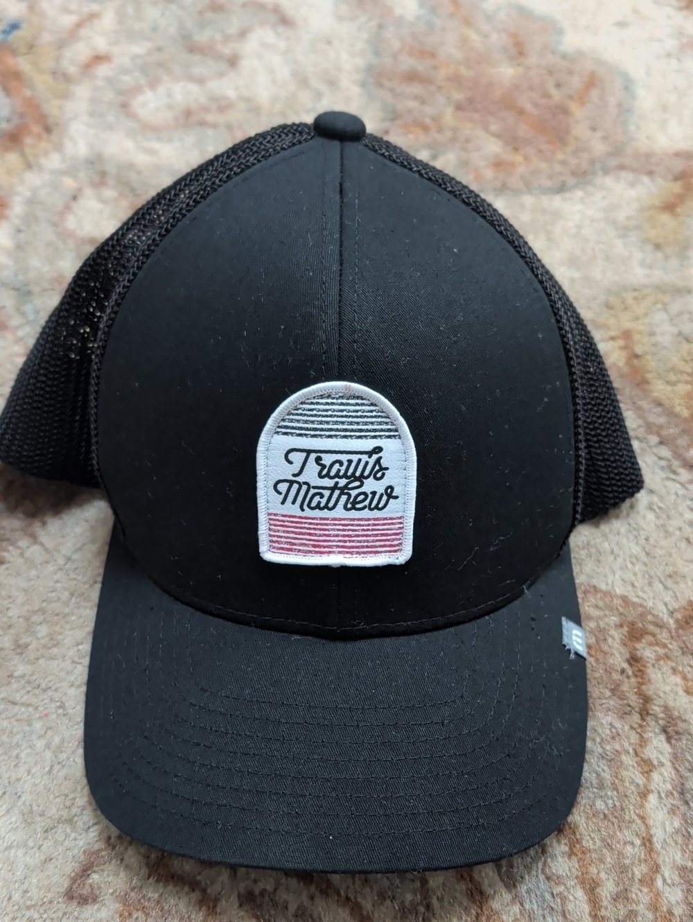 Travis Mathew Black Mesh Flexfit Trucker Cap